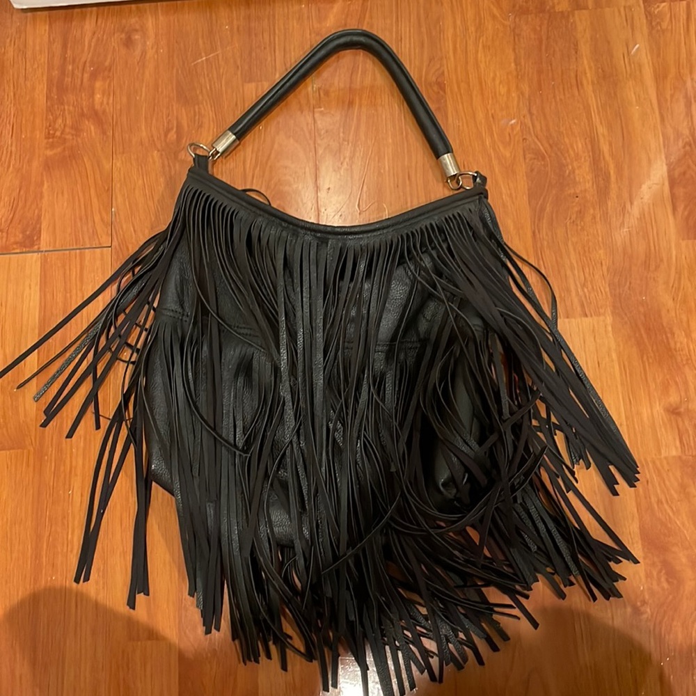 Black fringe purse